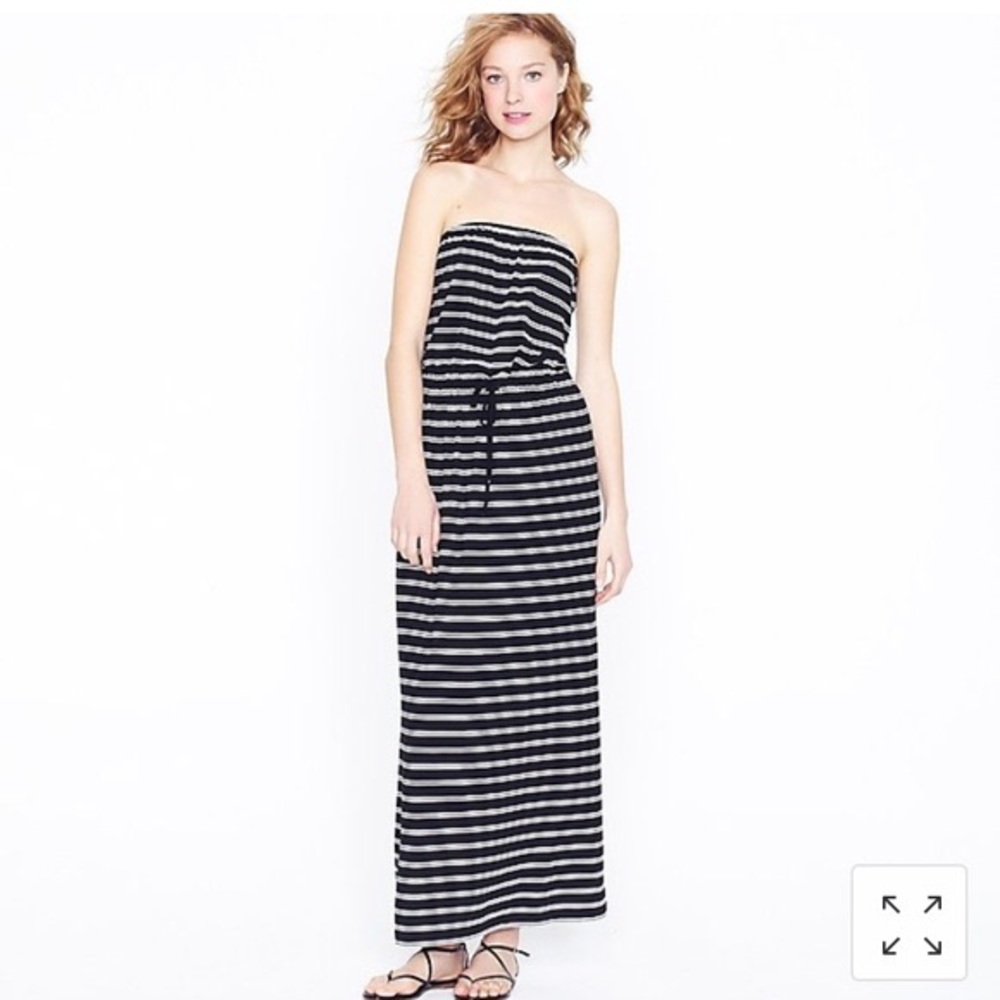 J.Crew Amie Strapless Double Striped Maxi Dress